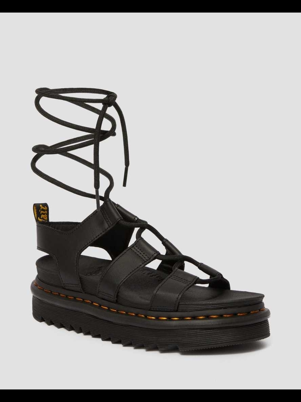 Dr. Martens Black Lace-Up Gladiator Platform Sandal